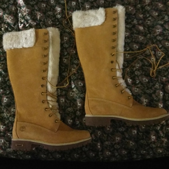 timberland knee high lace up boots